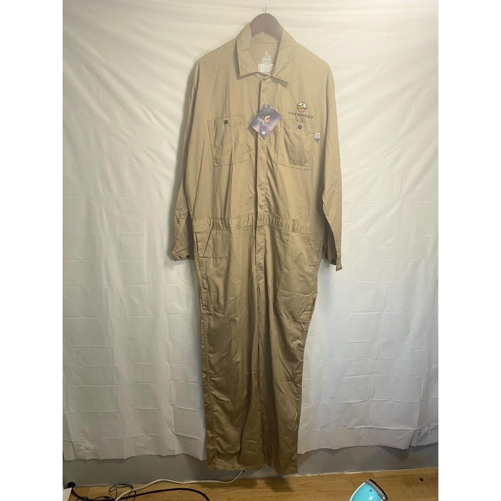 LAPCO Flame Resistant Moisture Management Work Overalls Bibs Khaki‎ Size Large